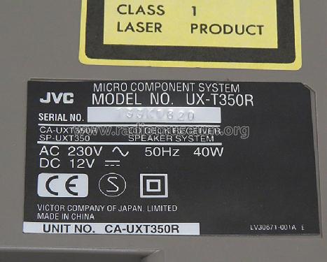 Micro Component System UX-T350R; JVC - Victor Company (ID = 1706849) Radio