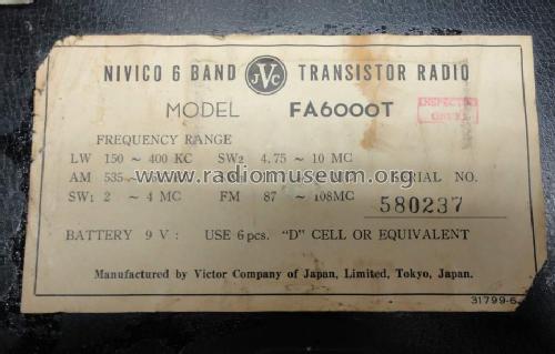 Nivico FA-6000T; JVC - Victor Company (ID = 1581763) Radio