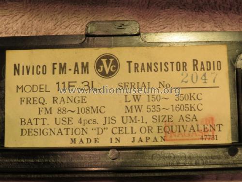 Nivico FM AM All Transistor 3 Band Deluxe 11F-3L; JVC - Victor Company (ID = 2139058) Radio