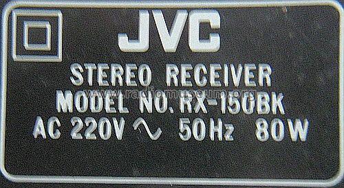 AM/FM Stereo Receiver RX-150BK; JVC - Victor Company (ID = 2324611) Radio