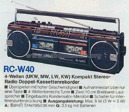RC-W40; JVC - Victor Company (ID = 576050) Radio
