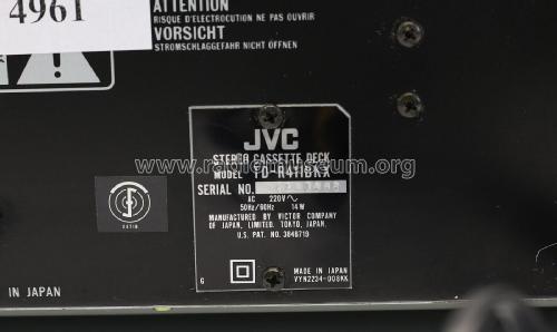 Stereo Cassette Deck TD-R411BKX; JVC - Victor Company (ID = 2852071) R-Player