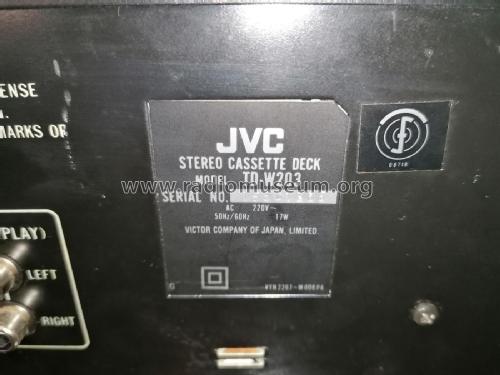 Stereo Double Cassette Deck TD-W203; JVC - Victor Company (ID = 2886129) Sonido-V