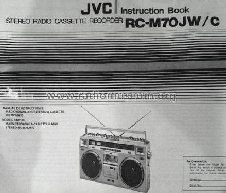 Stereo Radio Cassette Recorder RC-M70JW; JVC - Victor Company (ID = 1181223) Radio