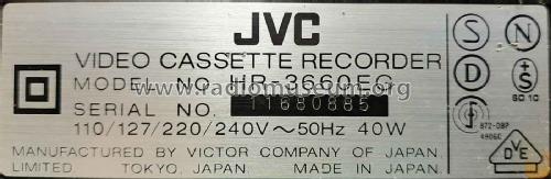 Video Cassette Recorder HR-3660EG; JVC - Victor Company (ID = 2605677) Sonido-V