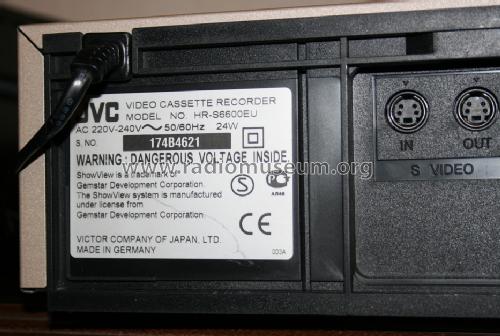 Video Cassette Recorder HR-S6600; JVC - Victor Company (ID = 1342517) Sonido-V
