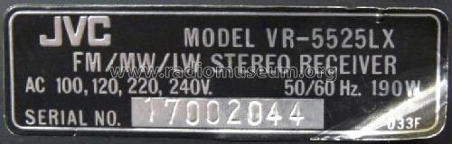 VR-5525LX; JVC - Victor Company (ID = 632267) Radio