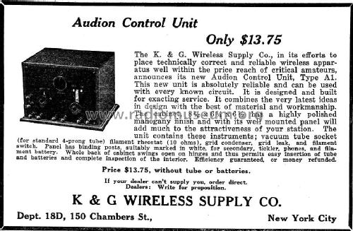 Audion Control Unit ; K. & G. Wireless (ID = 978545) mod-pre26