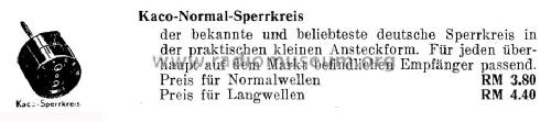 Sperrkreis für Normal-Wellen ; Kaco, Kupfer-Asbest- (ID = 1306704) mod-past25