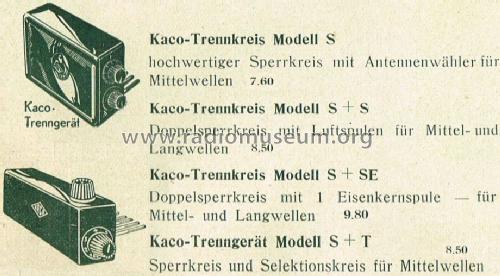 Trenngerät für Volksempfänger VE301 S+S Dopelwellensperrkreis ; Kaco, Kupfer-Asbest- (ID = 2371045) Divers