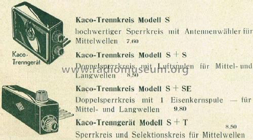 Trenngerät für Volksempfänger VE301 S+T Sperr- und Trennkreis; Kaco, Kupfer-Asbest- (ID = 2371990) Altri tipi