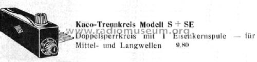 Trenngerät für Volksempfänger VE301 S+SE Dopelwellensperrkreis mit Eisenkernspule; Kaco, Kupfer-Asbest- (ID = 2372033) Misc