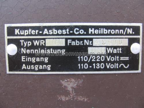 Wechselrichter WR100; Kaco, Kupfer-Asbest- (ID = 204451) A-courant