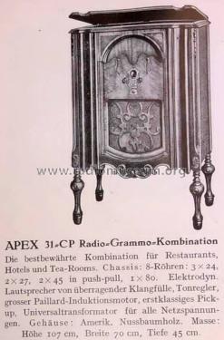 Apex 31-CP Radio-Grammo-Kombination ; Kaiser & Co. SA; (ID = 2601997) Radio