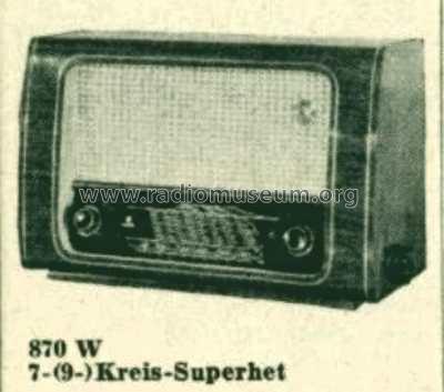 870W; Kaiser KG, W. bzw. (ID = 513971) Radio