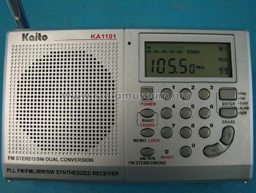 PLL FM/FML/MW/SW Synthesized Receiver KA1101; Kaito Electronics (ID = 1423288) Radio