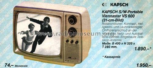 Viennastar VS-600; Kapsch & Söhne KS, (ID = 2101652) Television
