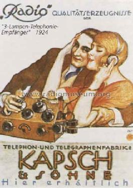 3-Röhren -Telephonie-Empfänger ; Kapsch & Söhne KS, (ID = 1804) Radio