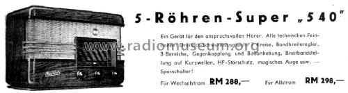 540-W; Kapsch & Söhne KS, (ID = 1286630) Radio