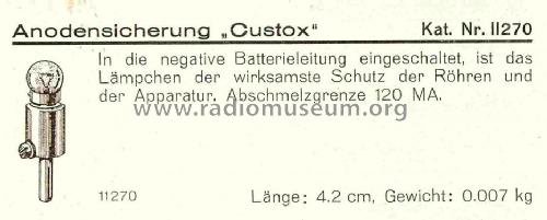 Anodensicherung-Custox 11270; Kapsch & Söhne KS, (ID = 854541) Radio part