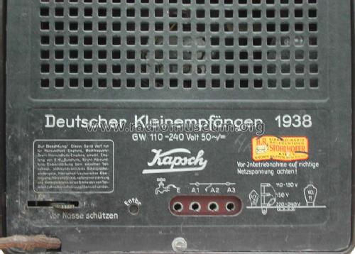 Deutscher Kleinempfänger 1938 DKE 38; Kapsch & Söhne KS, (ID = 1326488) Radio