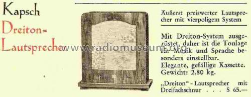 Dreiton-Lautsprecher ; Kapsch & Söhne KS, (ID = 817801) Speaker-P