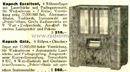 Excellent W ; Kapsch & Söhne KS, (ID = 3934) Radio