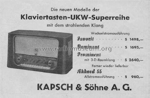 Favorit ; Kapsch & Söhne KS, (ID = 1218005) Radio