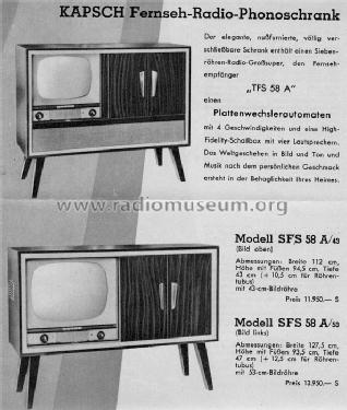 Fernseh-Radio-Phonoschrank SFS58A/43; Kapsch & Söhne KS, (ID = 443593) TV Radio