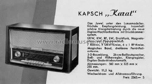 Karat Allstrom ; Kapsch & Söhne KS, (ID = 1592452) Radio