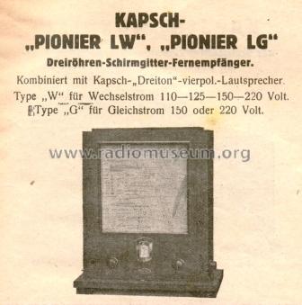 Pionier LW 10081b; Kapsch & Söhne KS, (ID = 464503) Radio