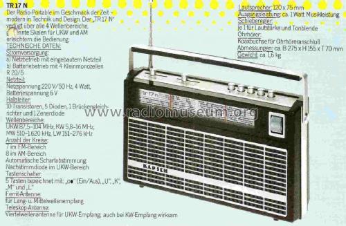 Portable TR17n; Kapsch & Söhne KS, (ID = 731580) Radio