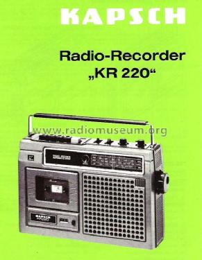 Radio-Recorder KR220; Kapsch & Söhne KS, (ID = 140060) Radio