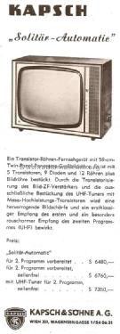 Solitär Automatic ; Kapsch & Söhne KS, (ID = 736844) Télévision