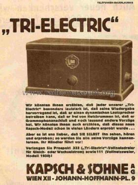 Tri Electric 2-Röhrenempfänger ; Kapsch & Söhne KS, (ID = 1107987) Radio
