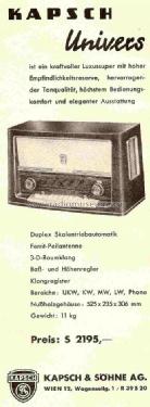 Univers Wechselstrom; Kapsch & Söhne KS, (ID = 686827) Radio