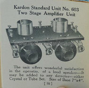 Two Stage Audio Amplifier No. 603; Kardon Products Co.; (ID = 1152676) Ampl/Mixer
