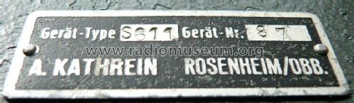 Antennen Testgerät S611; Kathrein; Rosenheim (ID = 506496) Equipment