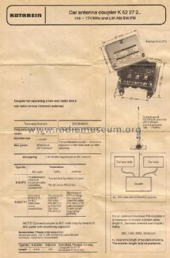 Car Antenna Coupler K 62 27 2; Kathrein, Anton; (ID = 1662326) Antenna