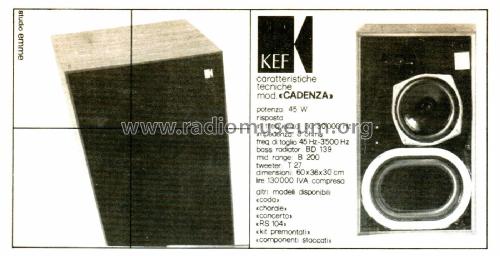 Cadenza SP1024; KEF Electronics; (ID = 2645660) Parlante