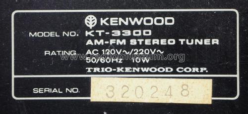 AM-FM Stereo Tuner KT-3300; Kenwood, Trio- (ID = 2233257) Radio