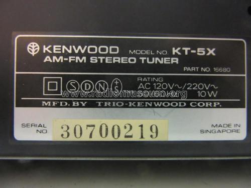 Quartz Synthesizer Stereo Tuner KT-5X; Kenwood, Trio- (ID = 2366498) Radio