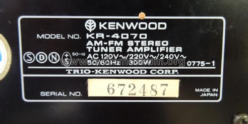 AM-FM Stereo Receiver KR-4070; Kenwood, Trio- (ID = 2809084) Radio