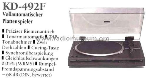 Full Automatic Turntable KD-492F; Kenwood, Trio- (ID = 2693079) R-Player