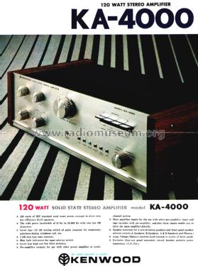 Solid State Stereo Amplifier KA-4000; Kenwood, Trio- (ID = 2693056) Verst/Mix