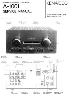 Stereo Amplifier A-1001; Kenwood, Trio- (ID = 2693103) Ampl/Mixer