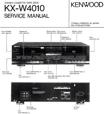 Stereo Double Cassette Deck KX-W4010; Kenwood, Trio- (ID = 2691316) R-Player