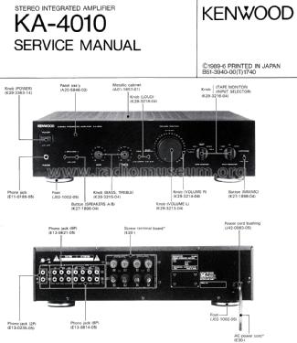 Stereo Integrated Amplifier KA-4010; Kenwood, Trio- (ID = 2692953) Ampl/Mixer