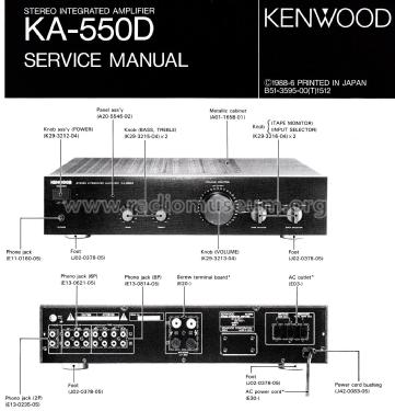 Stereo Integrated Amplifier KA-550D; Kenwood, Trio- (ID = 2692426) Ampl/Mixer