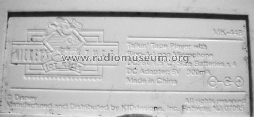 Mickey Mouse Talkin' Tape Player MK-448; Kid designs, Inc.; (ID = 1788567) Reg-Riprod